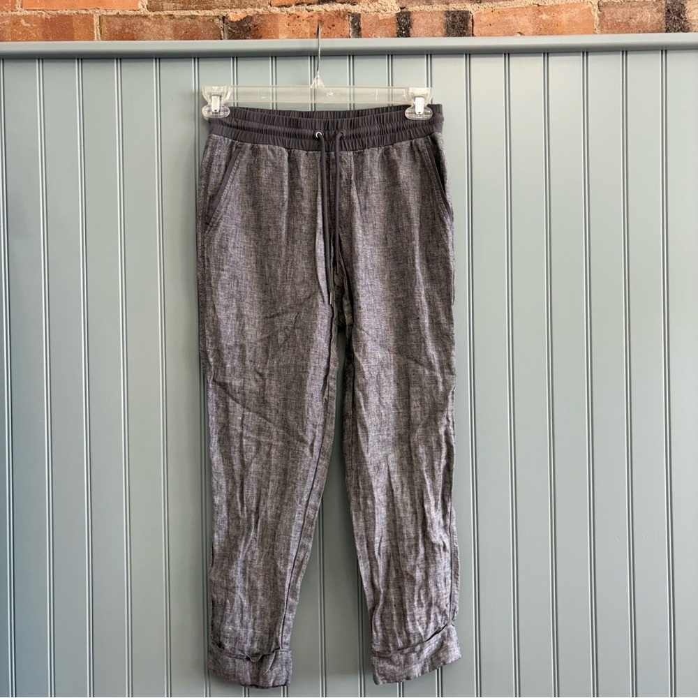 Athleta Linen Bali Gray Pants Size 2